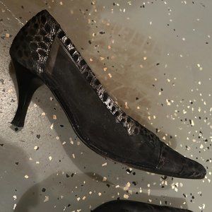 Azuree Black and Silver Pump Shoe